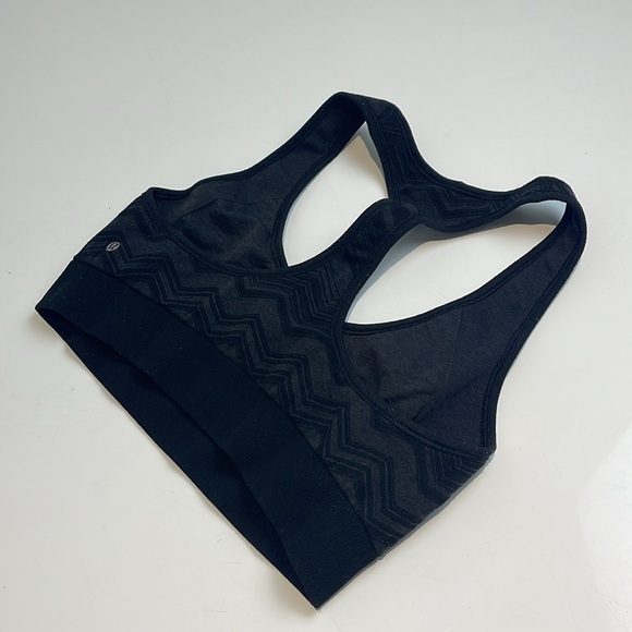Lululemon Ebb & Flow Racerback Bra Reversible Heathered Black - Picture 5 of 5